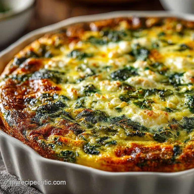 The Cheerful Crustless Quiche Spinach Goat Cheese and Roasted Pepper presentation