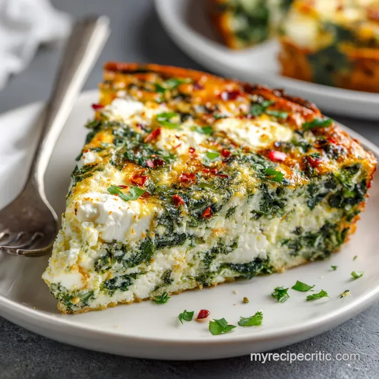 The Cheerful Crustless Quiche Spinach Goat Cheese and Roasted Pepper