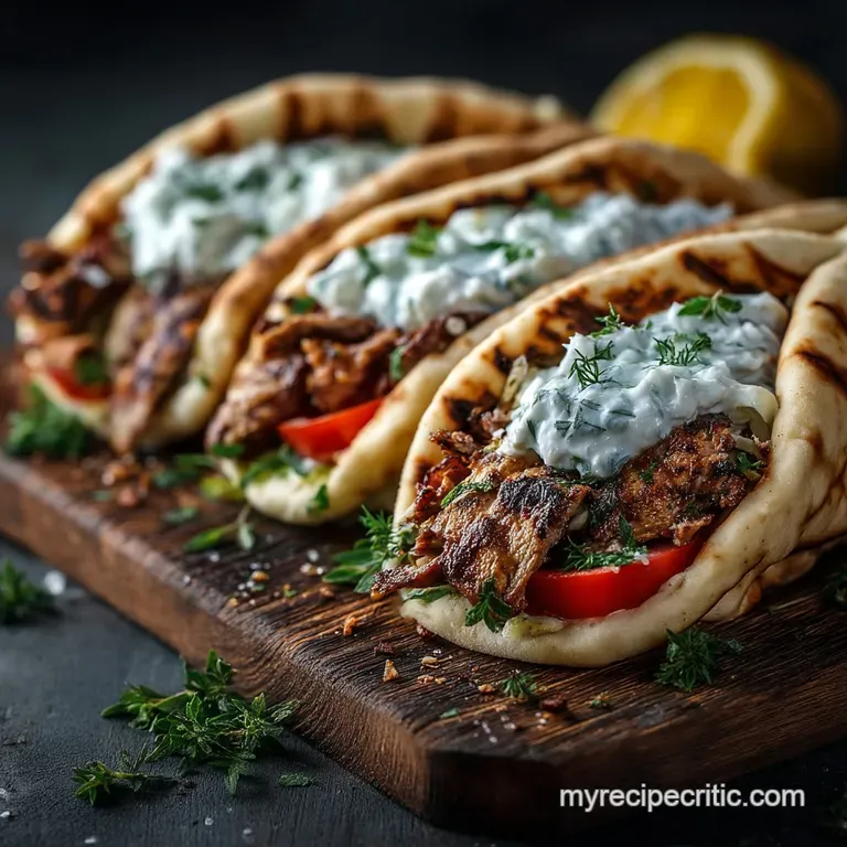 AuthenticStyle Homemade Gyros with Tangy Tzatziki Warm Pita