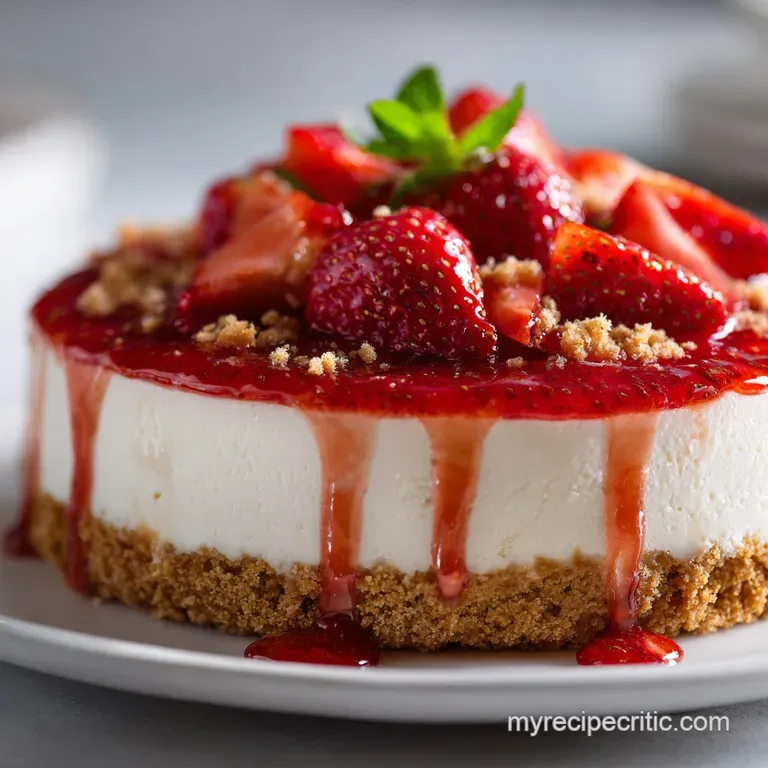 No Bake Strawberry Cheesecake the Easy Ultracreamy Summer Classic presentation