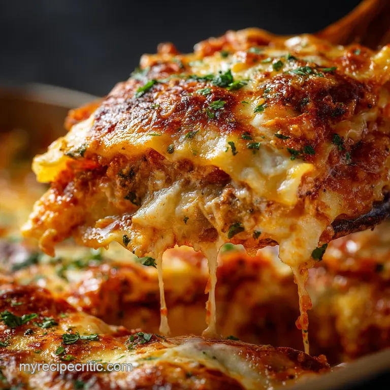 The Sunday Best Ravioli Lasagna Bake: the Cheaters Classic presentation