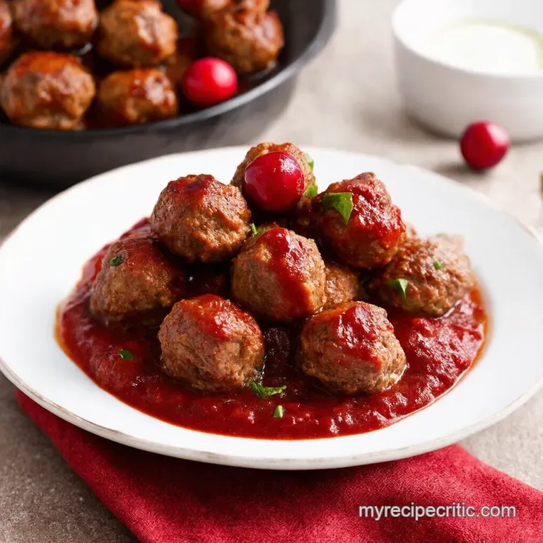 Festive Slow Cooker Cranberry Meatballs