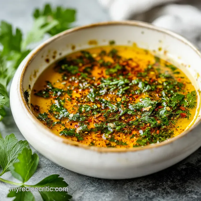 Plump shrimp coated in a rich, red-tinged sauce, artfully arranged on a plate with a sprinkle of fresh parsley and a lemon...
