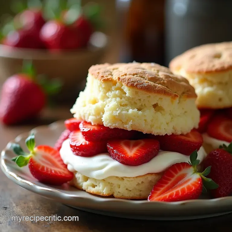 The Perfect British Summer Fluffy Buttermilk Shortcakes with Macerated Strawberries Fresh Cream presentation