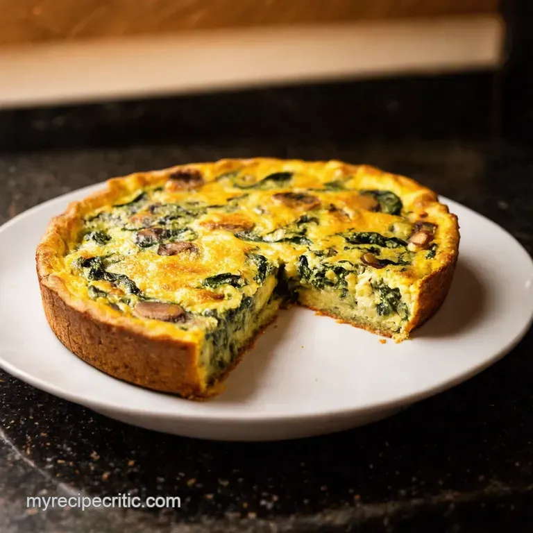 Fluffy Spinach Mushroom Frittata presentation