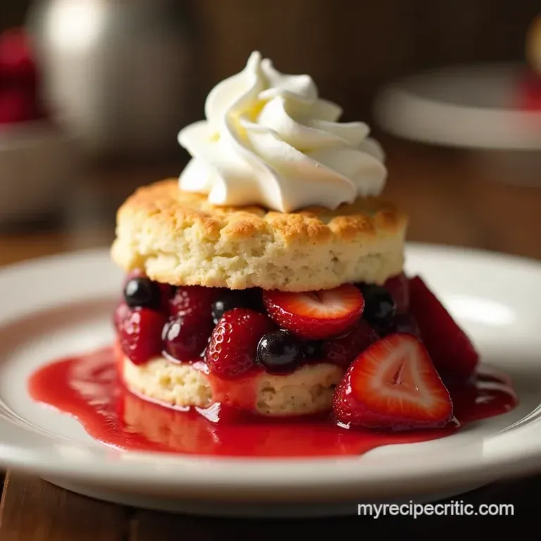 The Ultimate OldFashioned Strawberry Shortcake Tender Biscuits Macerated Berries and CloudLike Whipped Cream presentation