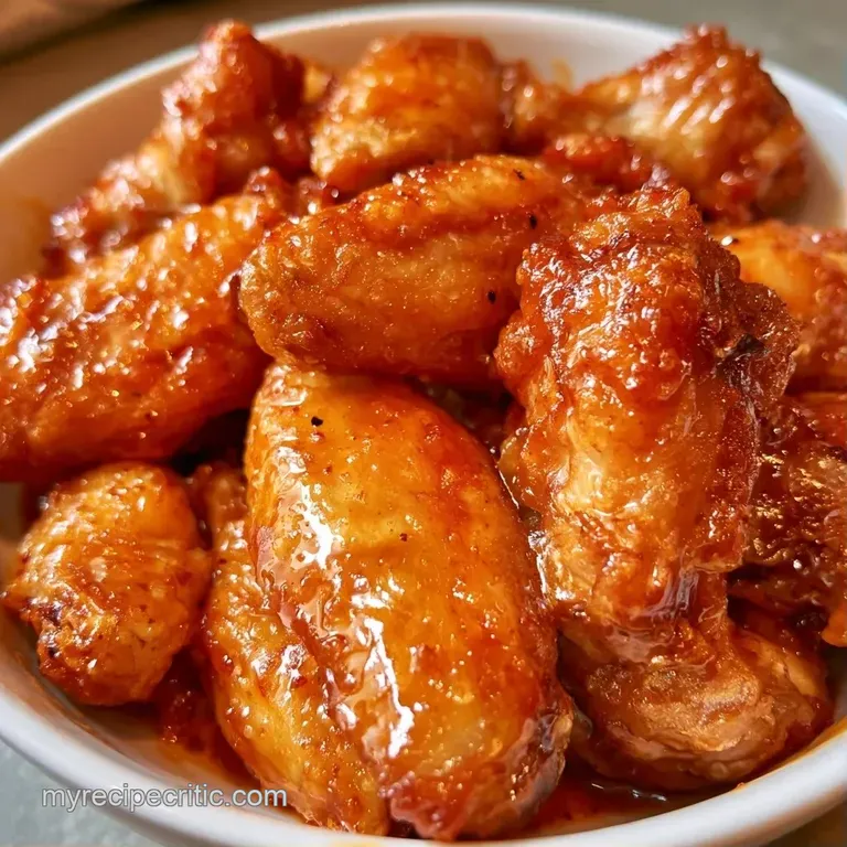 Crispy honey-glazed wings arranged on a white platter with sliced cucumbers and a small bowl of creamy ranch sauce.