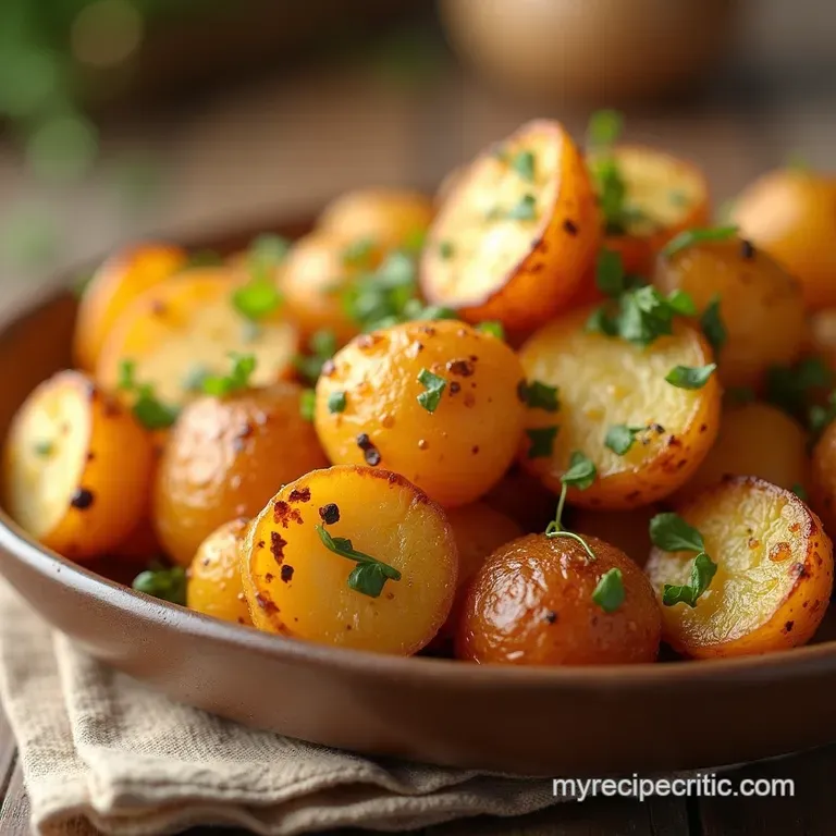 The Ultimate Golden Crunch Garlic Butter Roasted Potatoes presentation