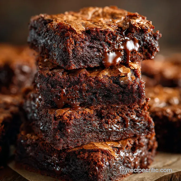 The Queen Mother of Fudgy Brownies Intense Gooey and Crinklytopped presentation