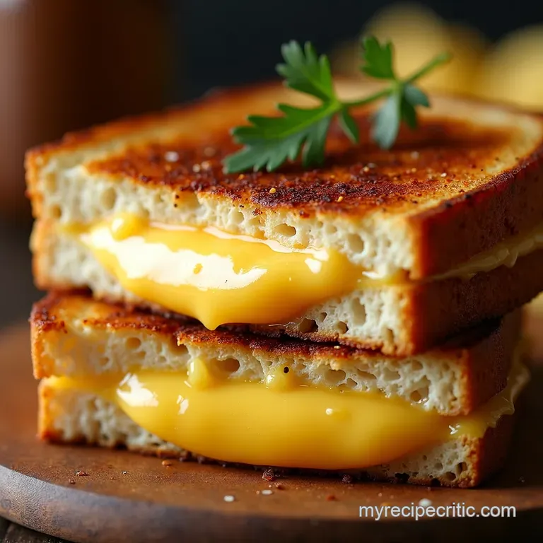 Gourmet Gruyere Caramelized Onion Grilled Cheese presentation