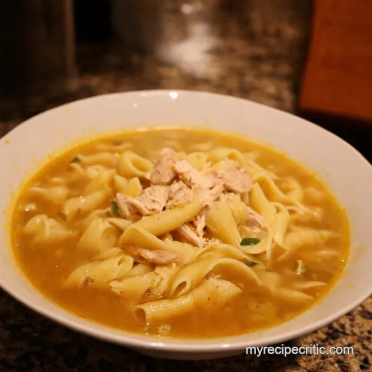 Grandmas Comfort Homestyle Chicken Noodle Soup presentation