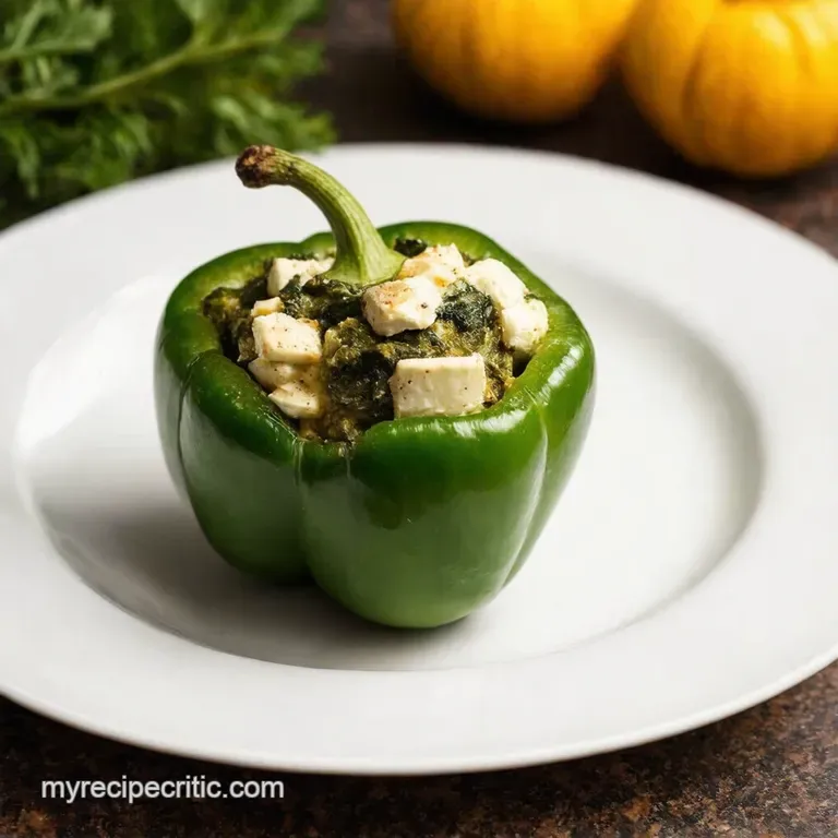 Greekinspired Spinach Feta Stuffed Peppers presentation