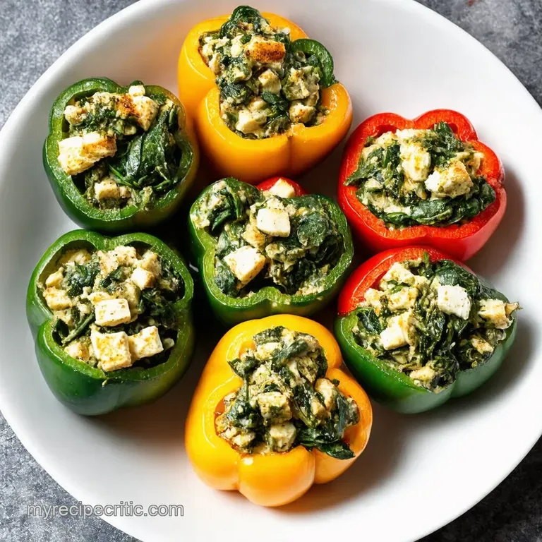 GreekInspired Spinach Feta Stuffed Peppers