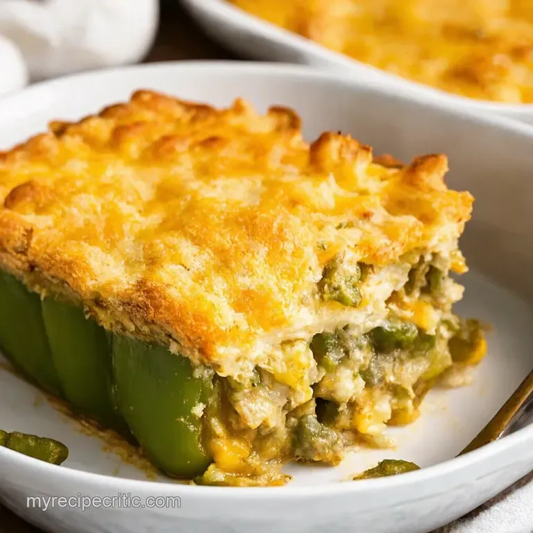 Green Pepper Beef Casserole presentation