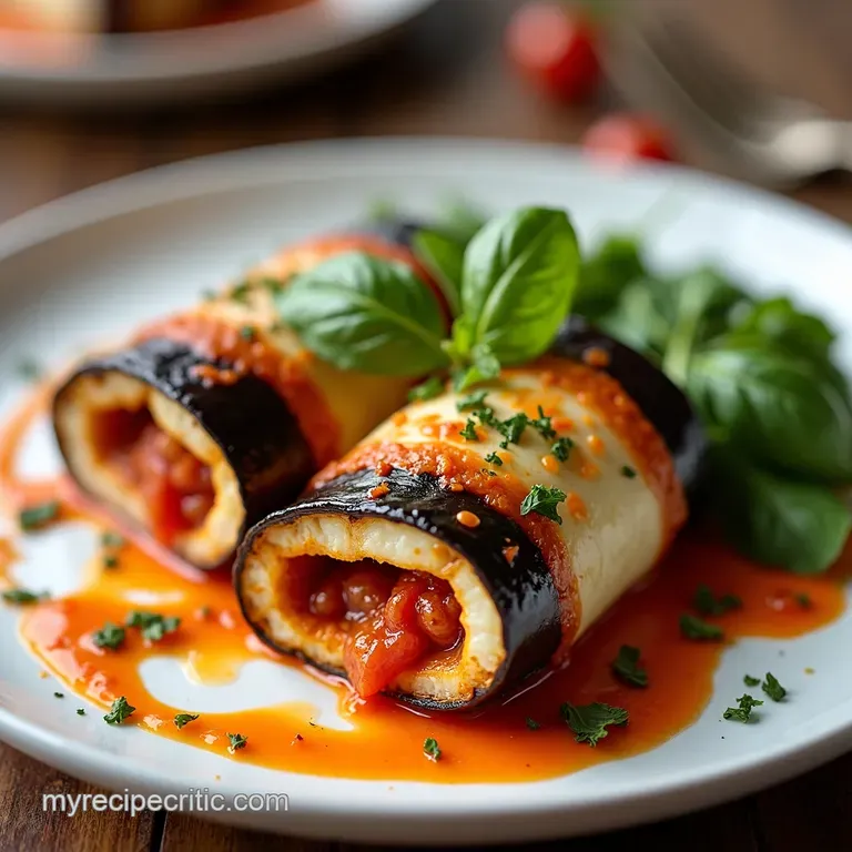 Grilled Eggplant RollUps with Herbed Ricotta