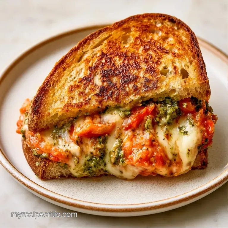 Sliced golden toast with gooey melted cheese and charred tomatoes on a slate platter with fresh herb garnishes.