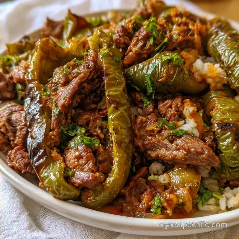 Ground Beef Anaheim Peppers in 40 Minutes