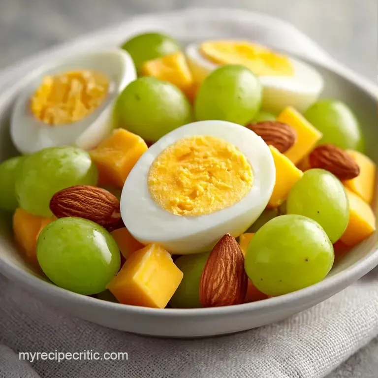 Rows of peeled, smooth white eggs nestled in a clear container with a sprinkle of coarse sea salt and black pepper.
