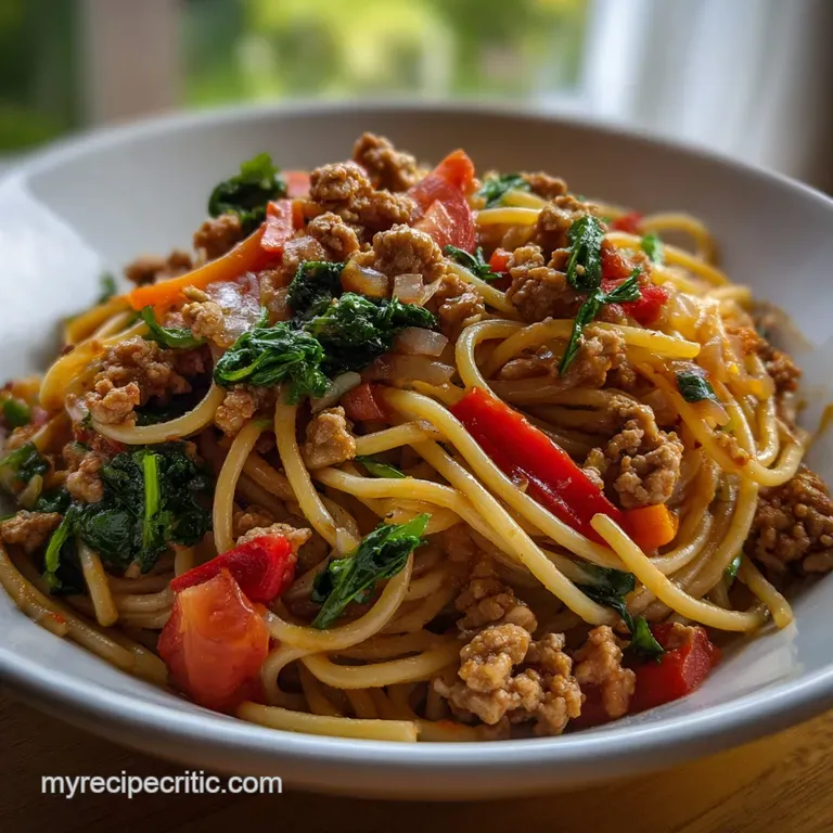 Healthy Spaghetti With Lean Turkey & Veggies