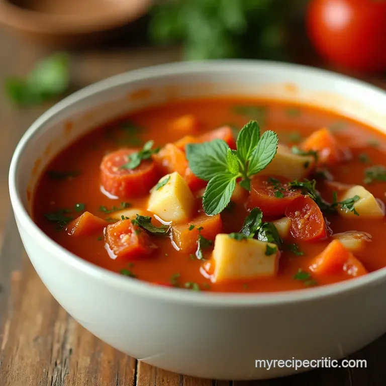 Hearty Garden Vegetable Soup Weight Watchers Friendly presentation