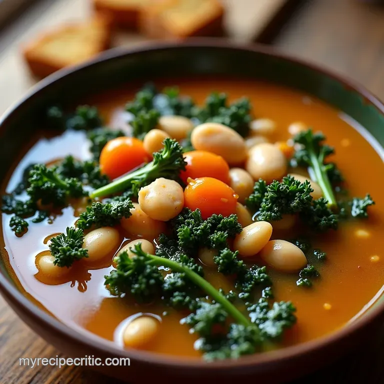 The Gardeners Hearty Kale White Bean Soup A Taste of Tuscany presentation