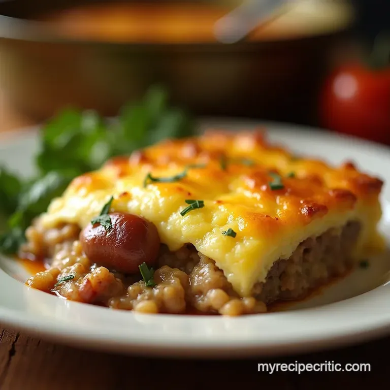 The Ultimate Hearty Sausage Leek Casserole with a Golden Egg Crust presentation