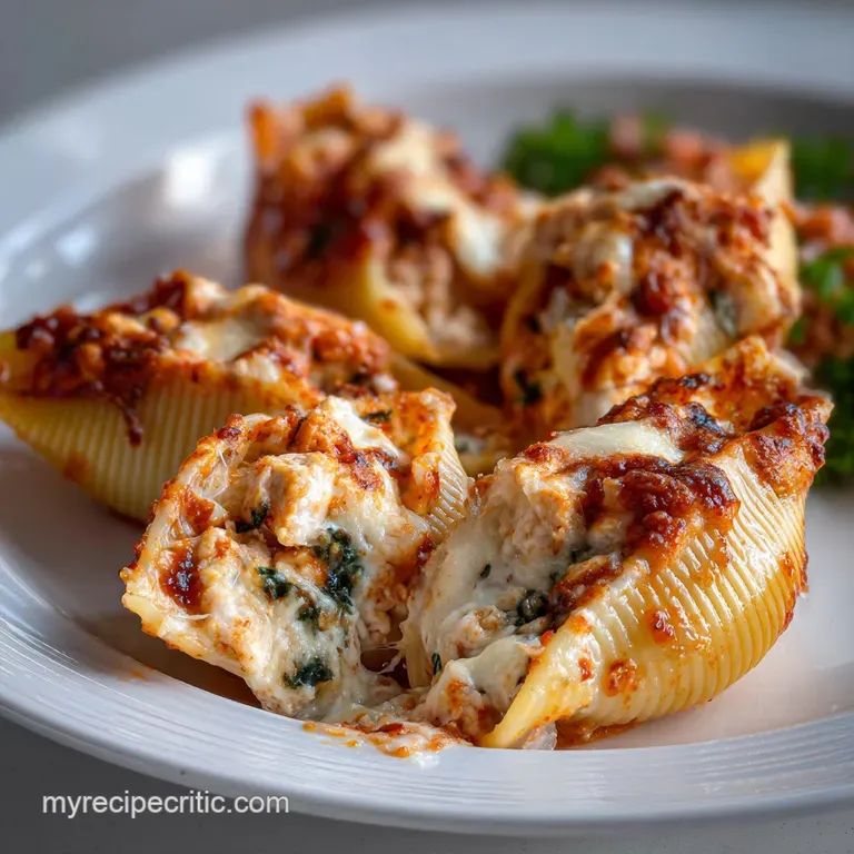 High Protein Pasta: Chicken Ricotta Stuffed Shells presentation
