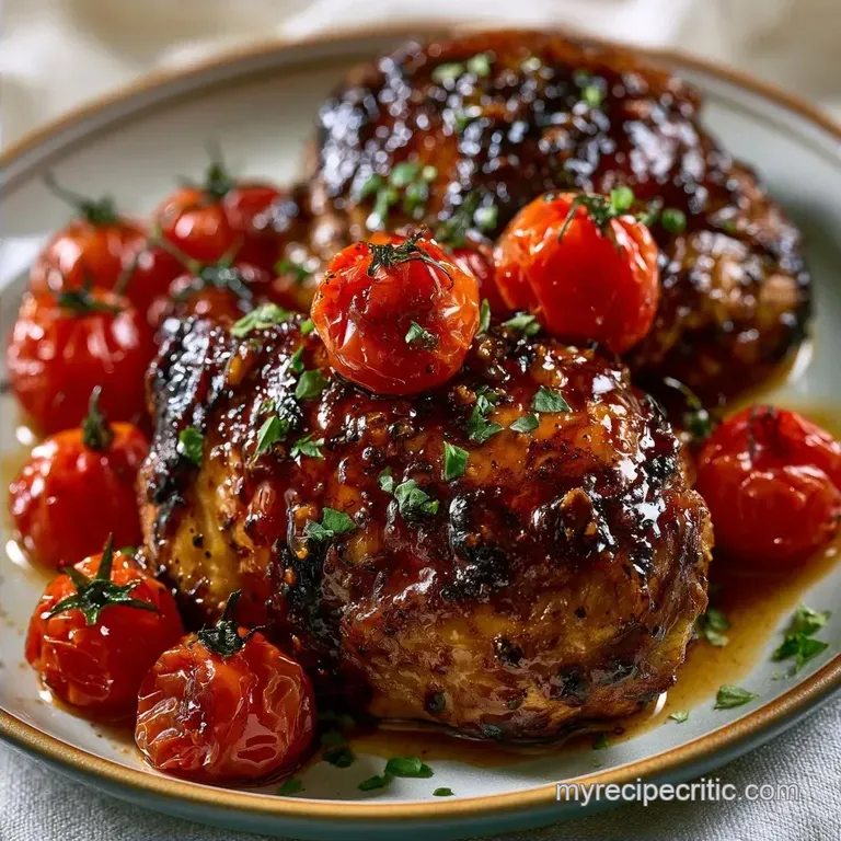 Baked Honey Balsamic Chicken with Cherry Tomatoes