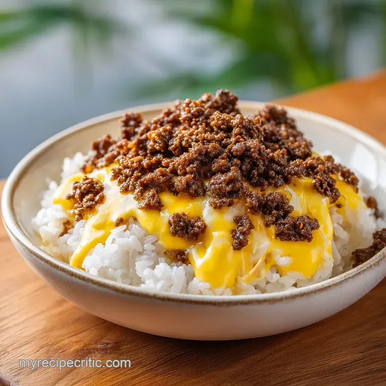 Savory seasoned beef topped with gooey melted cheese served alongside fresh lime wedges and crisp corn tortillas.