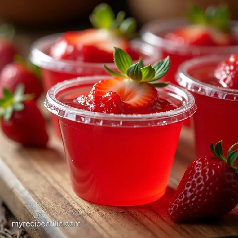 Jello Shots Strawberry Daiquiri Style presentation