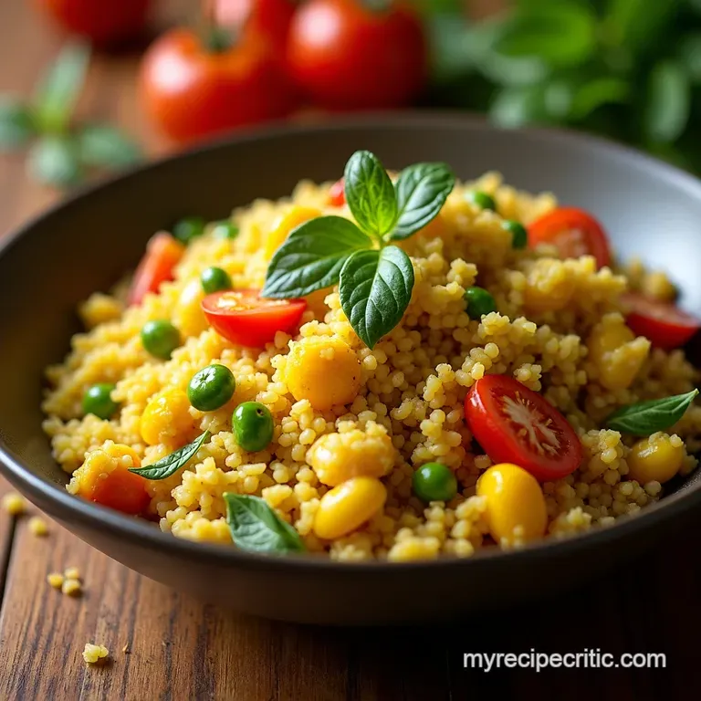Jeweltoned Curried Couscous Salad presentation