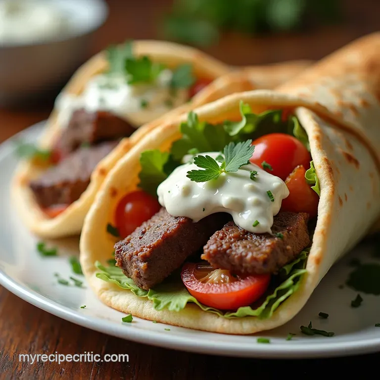 The Athenian Delight Juicy Lamb Gyros with Homemade Tangy Tzatziki