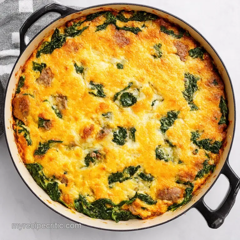Keto Sausage Spinach Breakfast Casserole
