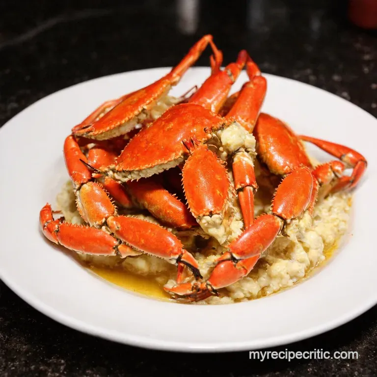 Lipsmackin Spicy Garlic Butter Crab Legs presentation