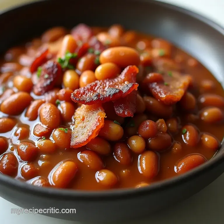 The Pitmasters Secret Smoky Maple Bourbon Baked Beans with Crispy Bacon Lardons