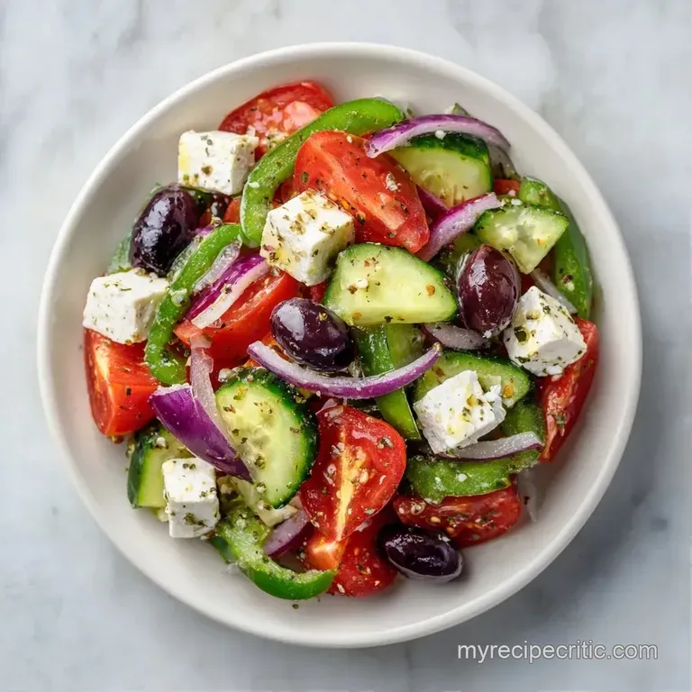 Bright salad served in a white ceramic bowl, garnished with fresh parsley and glistening olive oil droplets.