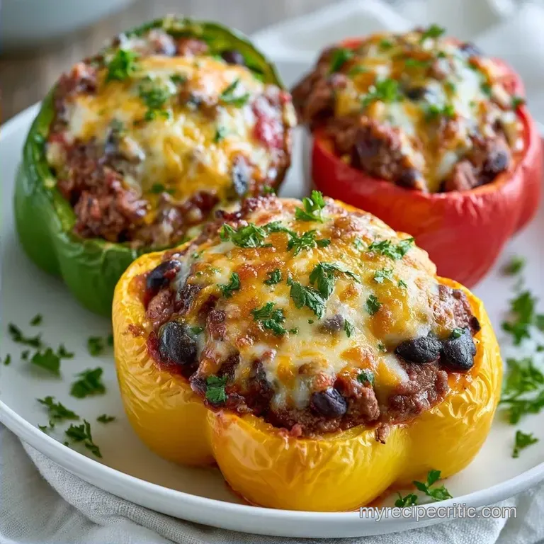 Cheesy Mexican Beef Stuffed Peppers
