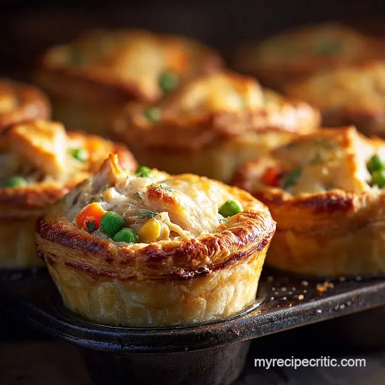 Proper Little Chicken Pot Pies with Thyme Flaky Pastry presentation