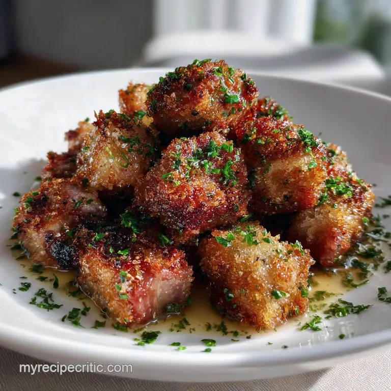 Elegant plate of seared pork belly with vibrant glaze, garnished with microgreens and a drizzle of sauce, artfully arrange...