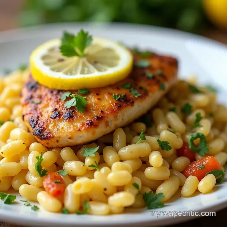 OnePot Lemon Garlic Orzo Chicken Sunshine on a Plate