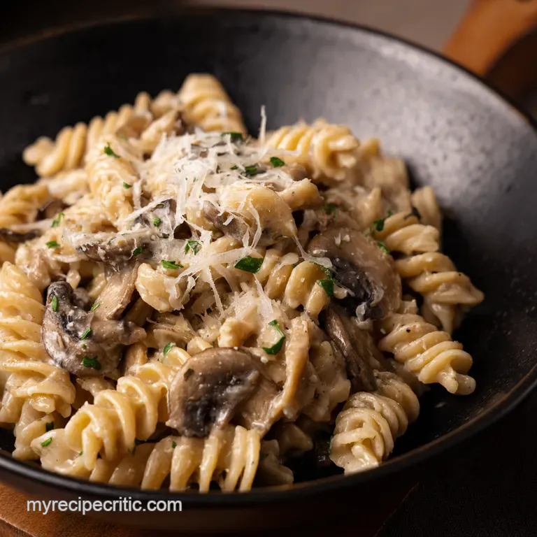Onepot Wonder Creamy Mushroom Pasta Perfection presentation