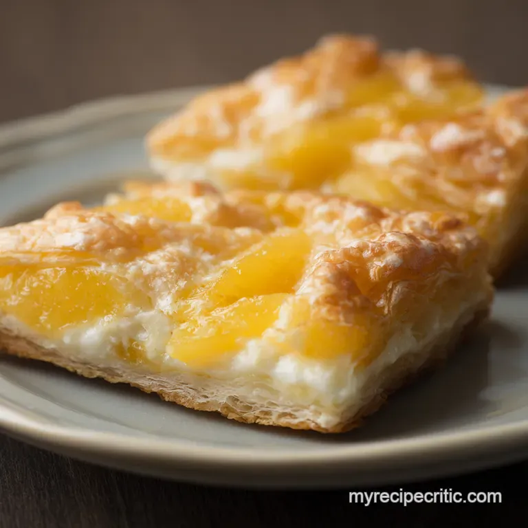 Peach Cream Dream Puff Pastry Squares