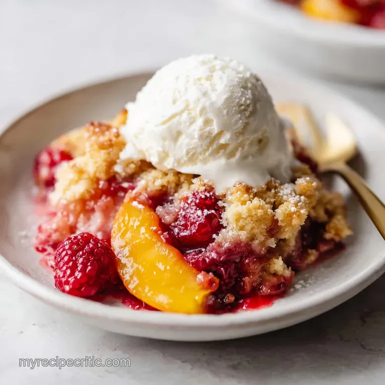 Peach Raspberry Cobbler: Buttery Biscuit Topping