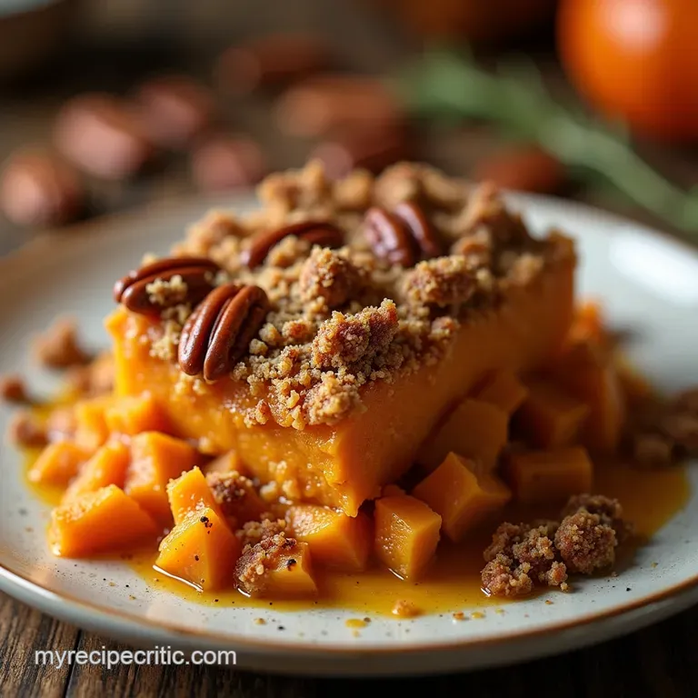The Chefs Definitive Sweet Potato Casserole with Toasted Pecan Streusel presentation