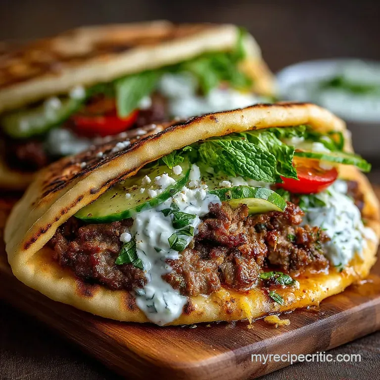 Mediterranean Magic Pressed Ground Lamb Gyros with Creamy Dill Tzatziki