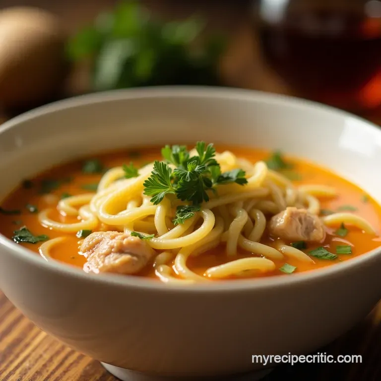 The Ultimate Kitchen Cure Proper Chicken Egg Noodle Soup presentation