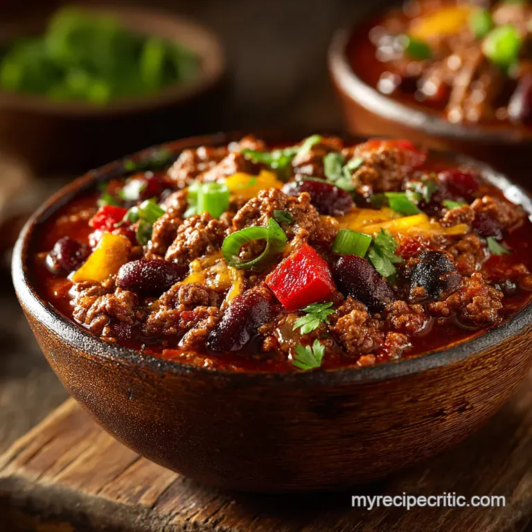 Proper Pub Grub Beef Chili Hearty Flavorful and a Bit Bonkers presentation