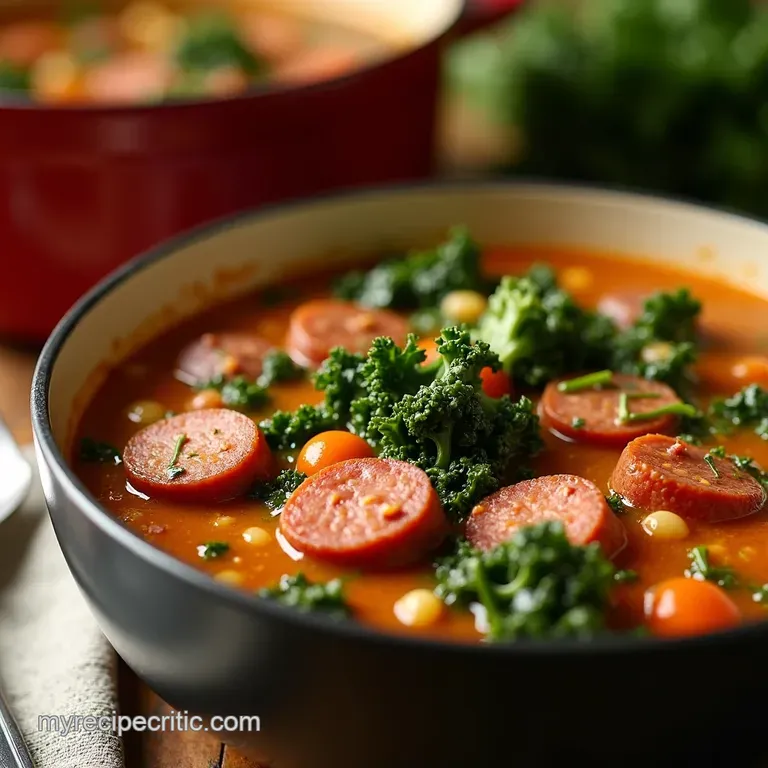 Properly Easy Weeknight Zuppa Toscana OnePot Italian Sausage and Kale Soup presentation