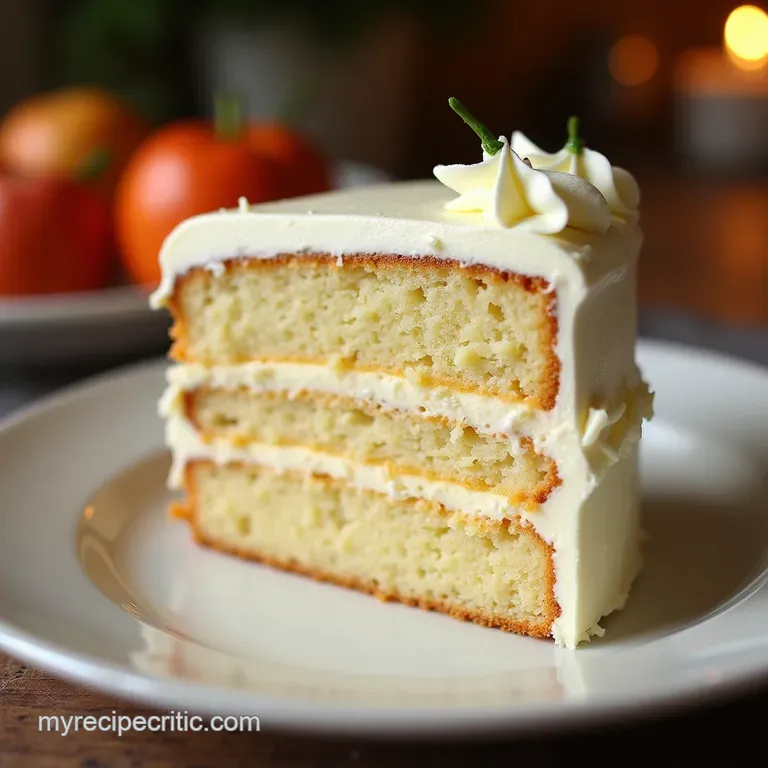 The Purest White Velvet Cake with Classic Vanilla Bean Buttercream presentation