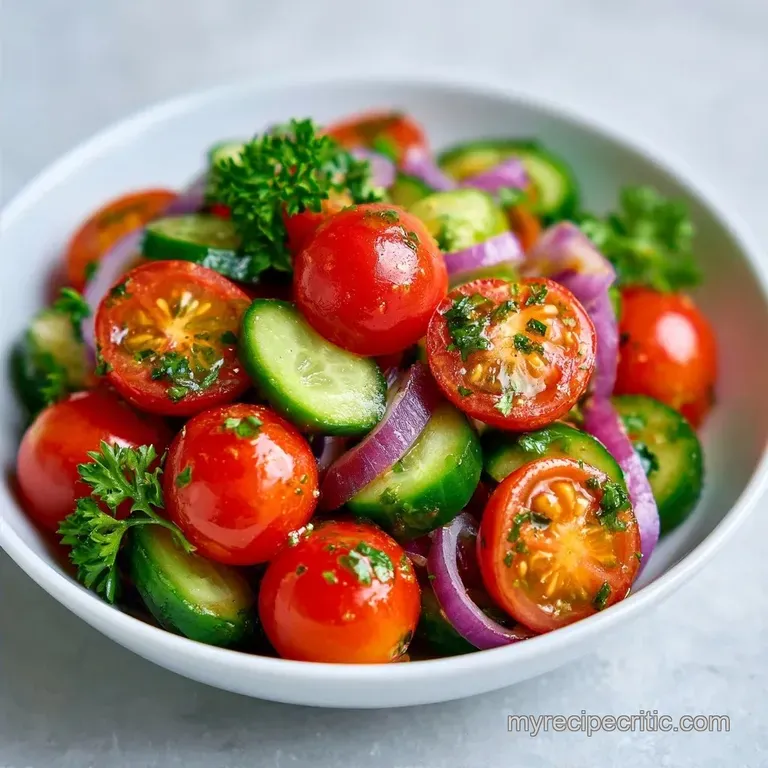 Quick Cherry Tomato Cucumber Salad in 10 Minutes
